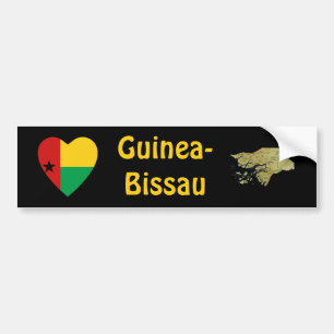 Guinea-Bissau Heart Flag + Map Bumper Sticker