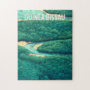 Guinea Bissau Illustration Travel Art Vintage Jigsaw Puzzle