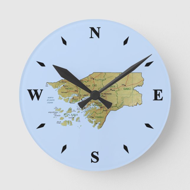 Guinea-Bissau Map Clock (Front)
