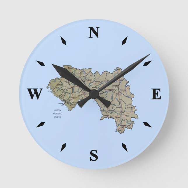 Guinea-Conakry Map Clock (Front)