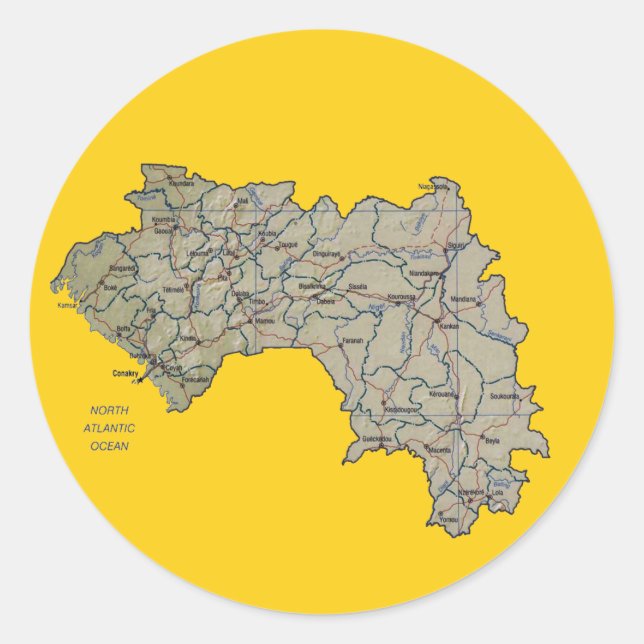 Guinea-Conakry Map Sticker (Front)