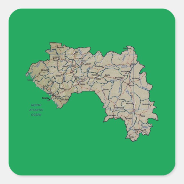 Guinea-Conakry Map Sticker (Front)