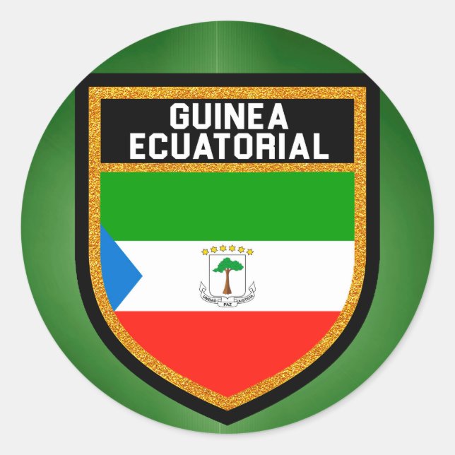 Guinea Ecuatorial Flag Classic Round Sticker (Front)