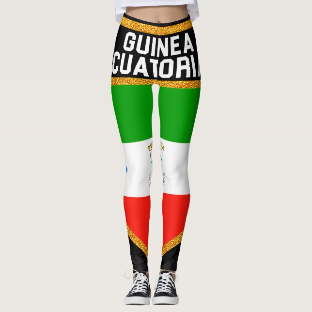 Guinea Ecuatorial Flag Leggings (Front)