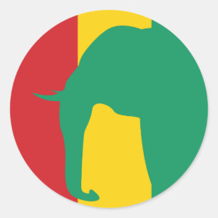 Guinea Elephant Guinean National Animal Flag Classic Round Sticker