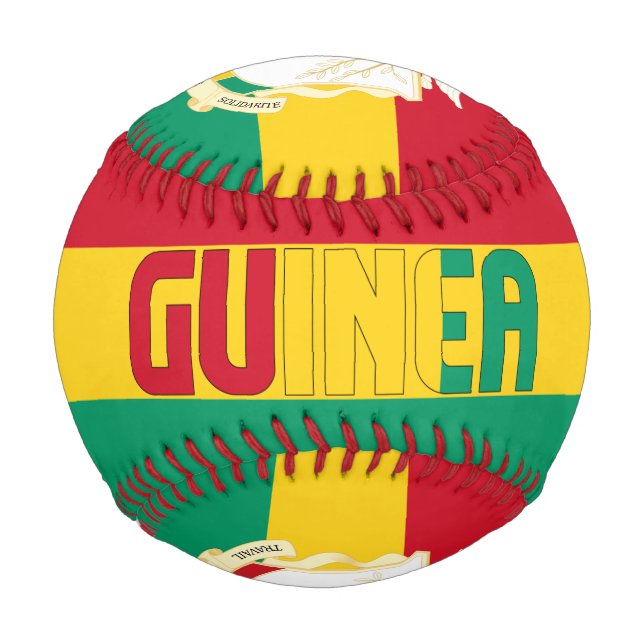 Guinea Flag and Coat of Arms Patriotic Baseball (Front)