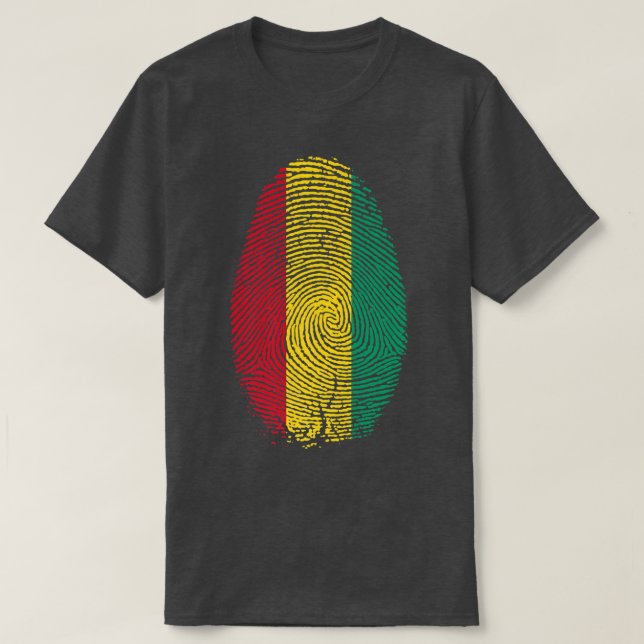Guinea Flag Fingerprint It is in my DNA Gift for G T-Shirt (Design Front)