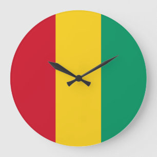 Guinea Flag Large Clock