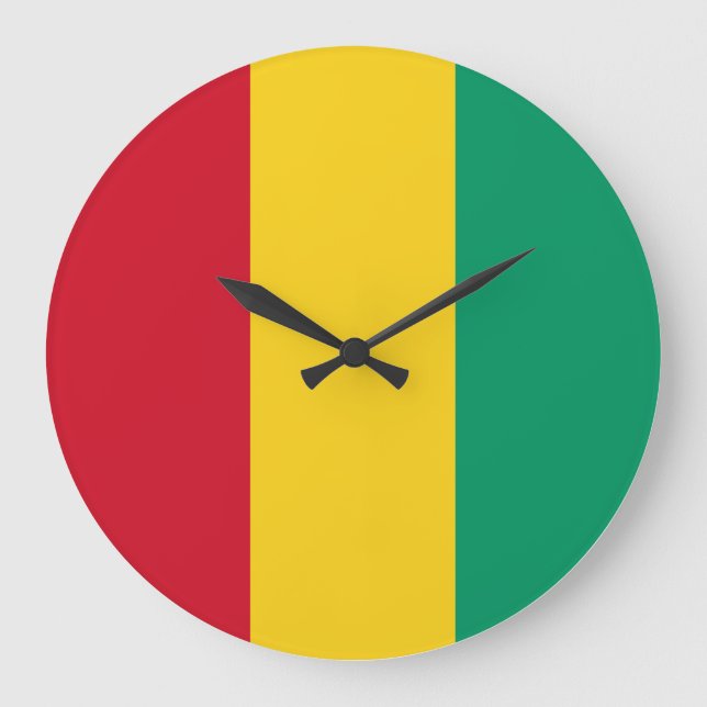 Guinea Flag Large Clock (Front)