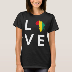 Guinea Flag Love Africa Continent Silhouette for G T-Shirt