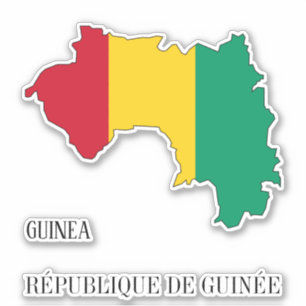 Guinea Flag Map Patriotic