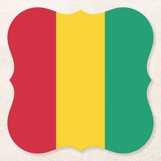 Guinea Flag Paper Coaster (Front)