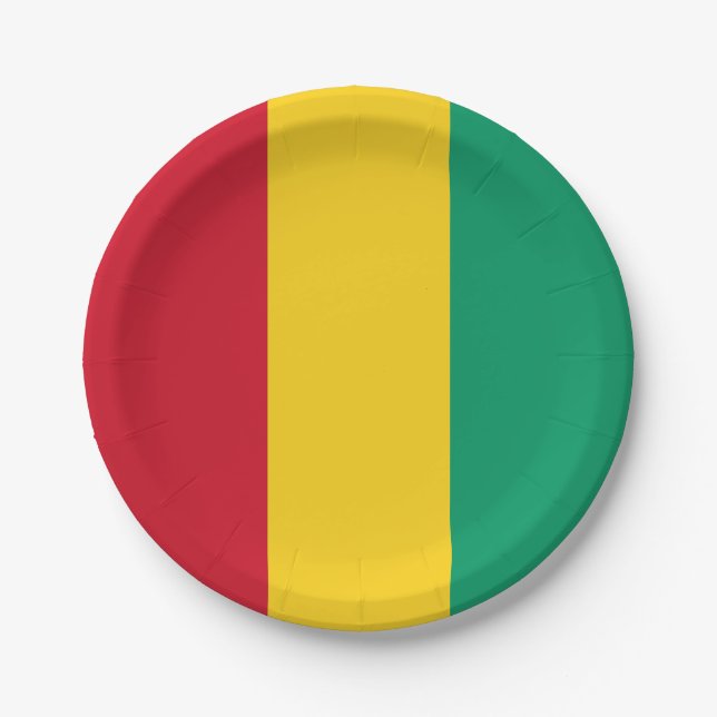 Guinea Flag Paper Plate (Front)
