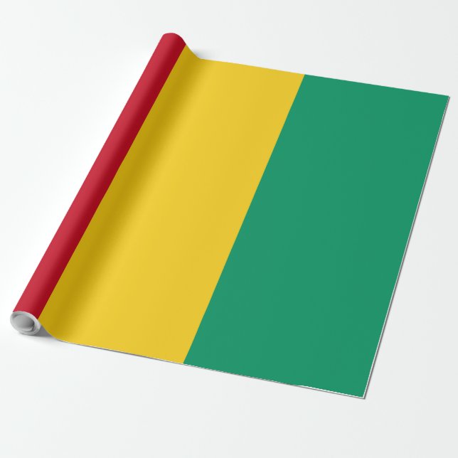 Guinea flag wrapping paper (Unrolled)
