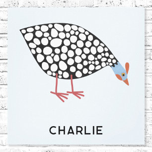 Guinea Fowl Bird Personalised Canvas Print