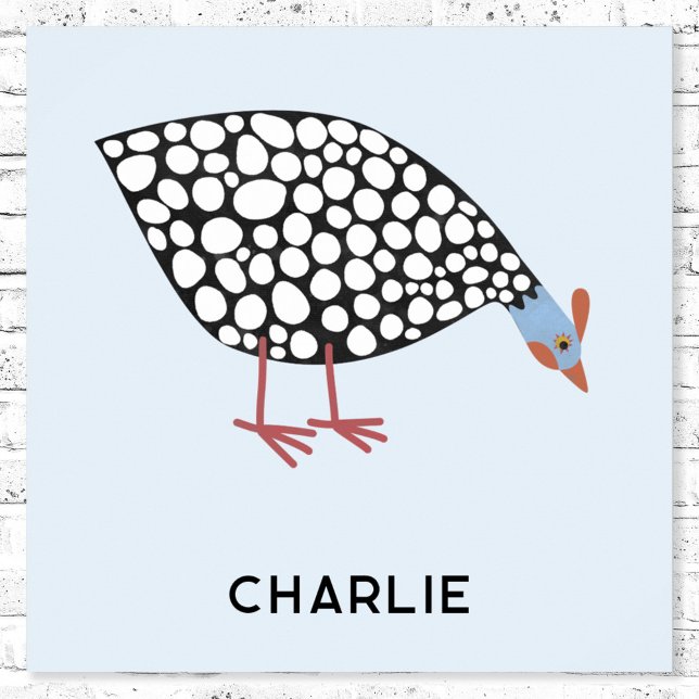 Guinea Fowl Bird Personalised Poster (Guinea Fowl personalized name fun poster)