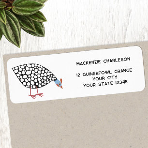 Guinea Fowl Bird Return Address Label