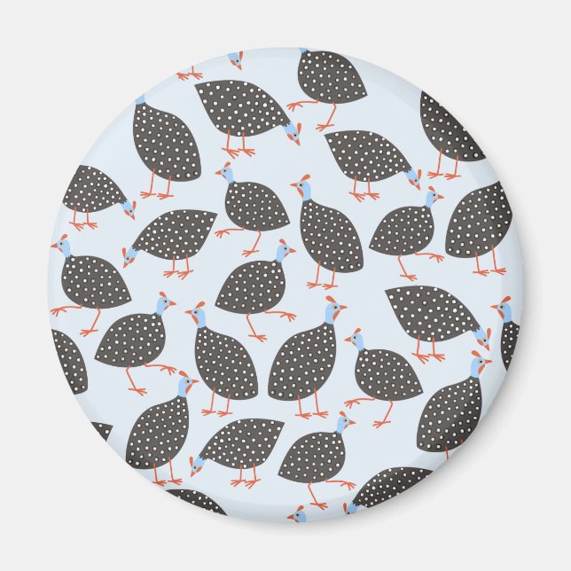 Guinea Fowl Blue Pattern Magnet (Front)