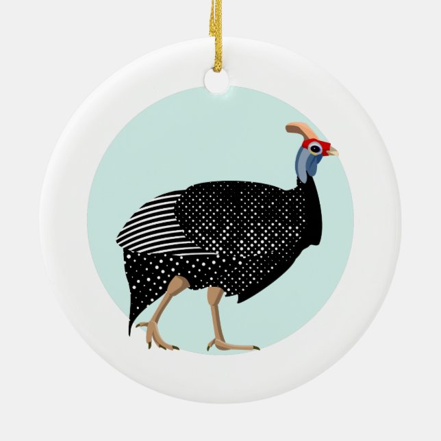 Guinea fowl ceramic ornament (Back)