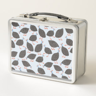 Guinea Fowl Cute Bird Pattern Metal Lunch Box