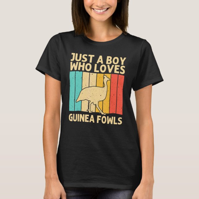 Guinea Fowl For Boys Kids Bird   Chicken Farm T-Shirt (Front)