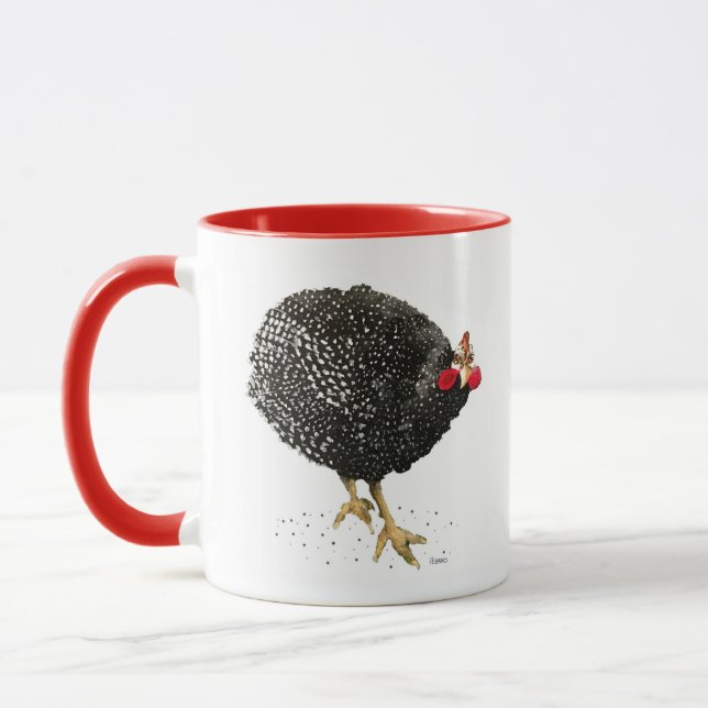 Guinea Fowl Hen Chicken Mug by Albuquerque Artist (Left)