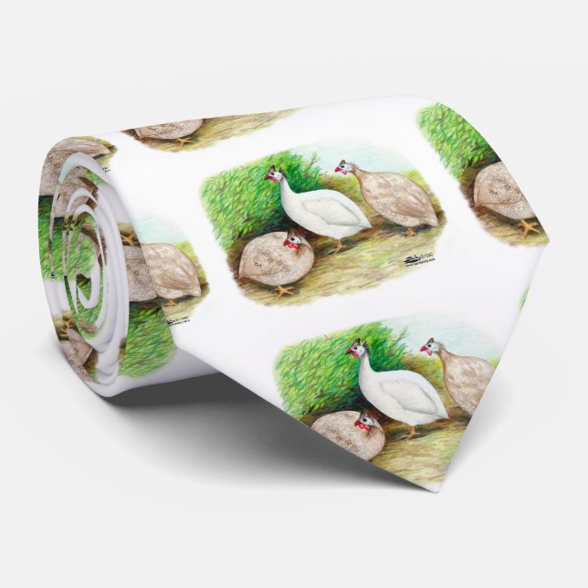 Guinea Fowl Outside Tie (Rolled)