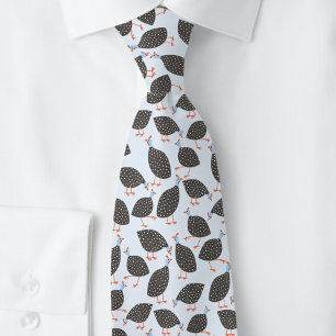 Guinea Fowl Pattern Blue Tie