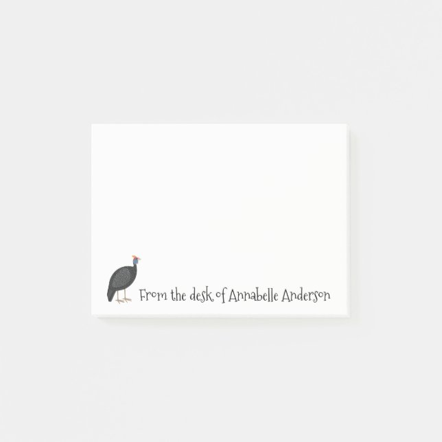 Guinea Fowl Personalise Post-it Notes (Front)