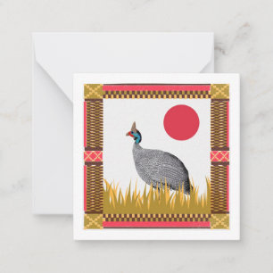 Guinea fowl Postcard Style Notecard