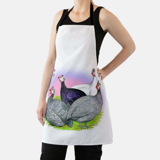 Guinea Fowl Quartet Apron (Insitu)