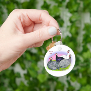 Guinea Fowl Quartet Key Ring
