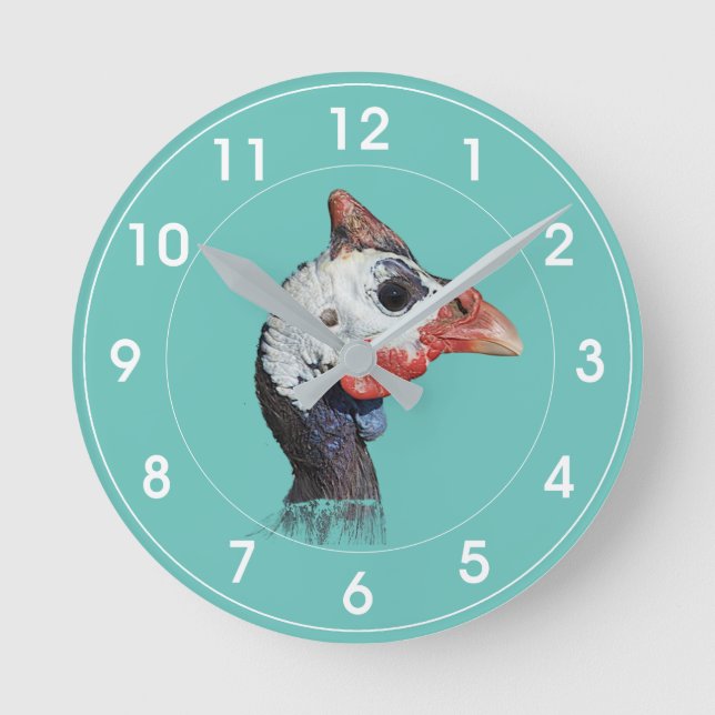 Guinea Fowl Round Clock (Front)