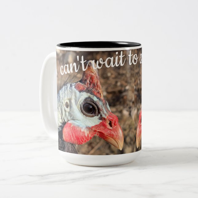 Guinea Fowl Two-Tone Coffee Mug (Front Left)