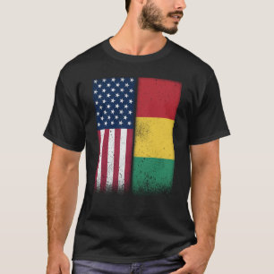 Guinea Guinean American Flags Proud USA Guinea T-Shirt