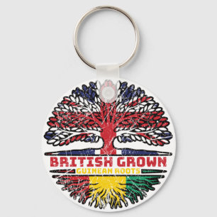 Guinea Guinean British UK Tree Roots Flag Key Ring
