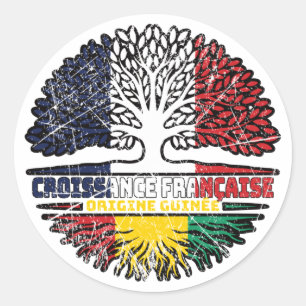 Guinea Guinean French France Tree Roots Flag Classic Round Sticker