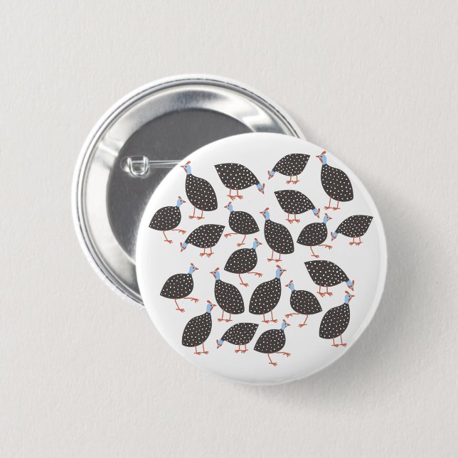 Guinea Hen 6 Cm Round Badge (Front & Back)