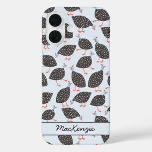 Guinea Hen Bird Pattern Personalised iPhone 16 Case