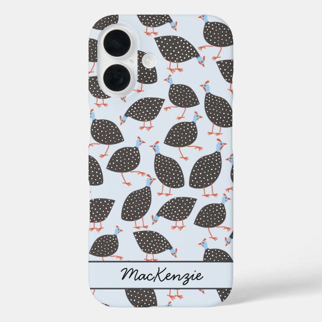 Guinea Hen Bird Pattern Personalised Case-Mate iPhone Case (Back)