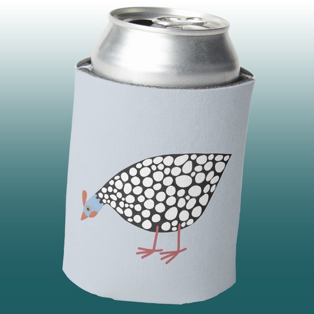 Guinea Hen Can Cooler (Guineafowl fun blue can cooler)