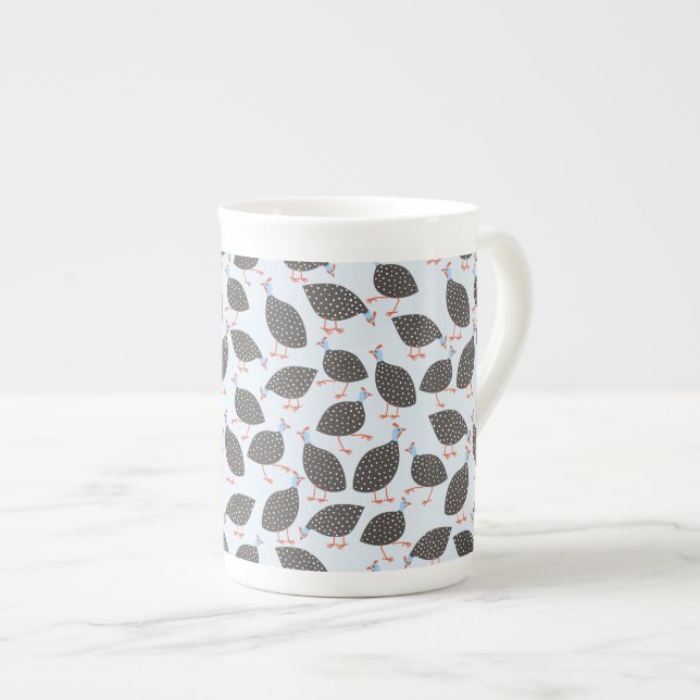 Guinea Hen Fun Bird Pattern Bone China Mug (Front Right)