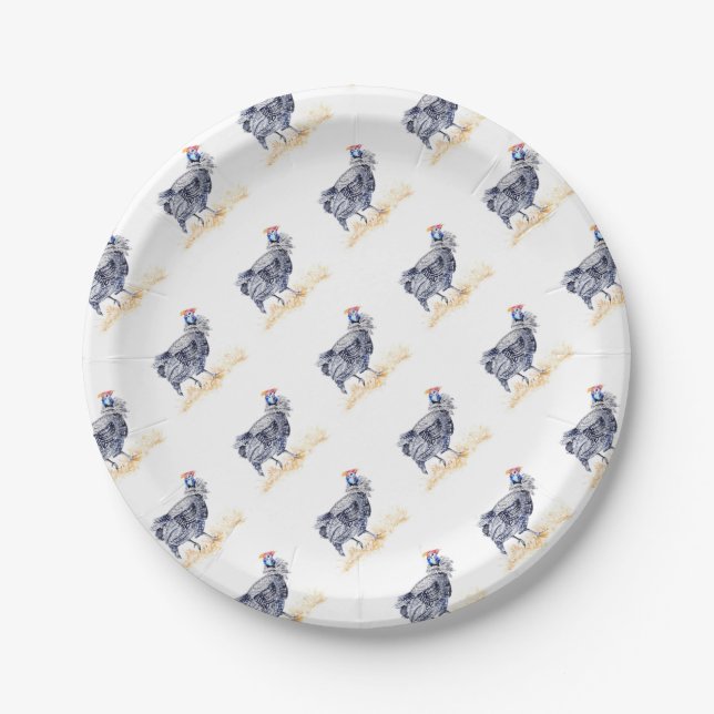 Guinea hen paper plate (Front)