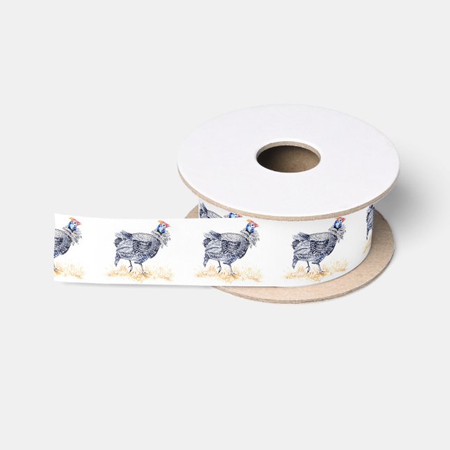 Guinea hen satin ribbon (Spool)