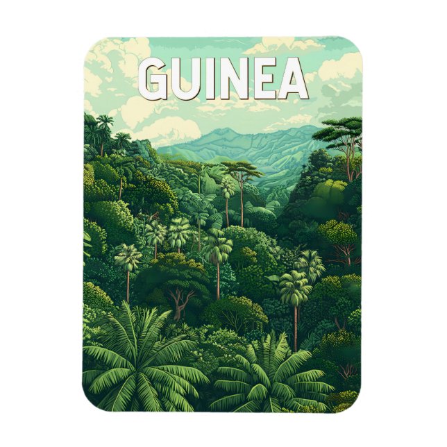 Guinea Illustration Travel Art Vintage Magnet (Vertical)