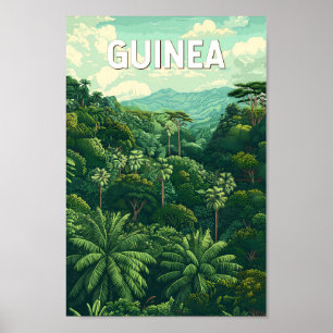 Guinea Illustration Travel Art Vintage Poster