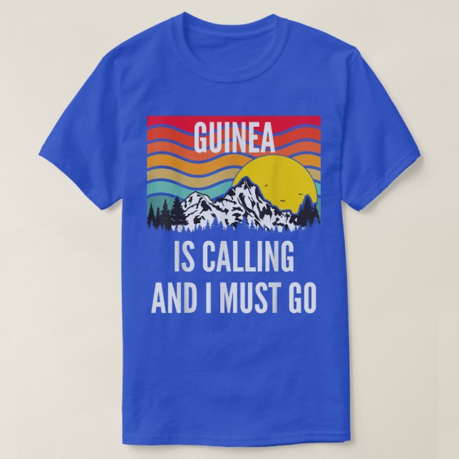 Guinea Is Calling And I Must Go, Wavy Sunset Desig T-Shirt (Design Front)