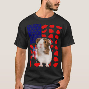 Guinea Pig American Flag 4th Of July Lover USA Pat T-Shirt