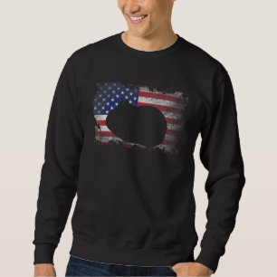 Guinea Pig American Flag Proud Usa Patriot Guinea Sweatshirt