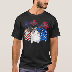 Guinea Pig American Patriotic Flag 4th Of July Fir T-Shirt